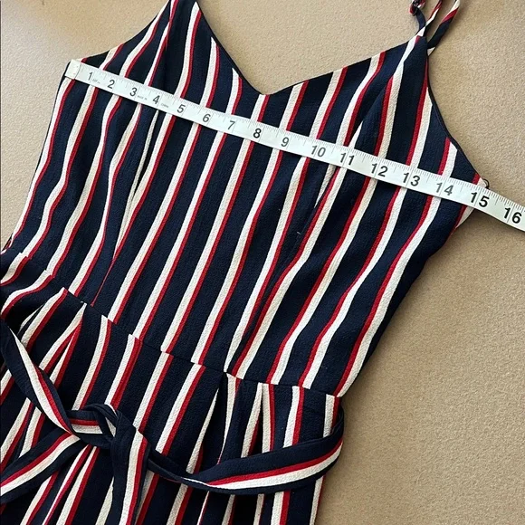 Monteau Sleeveless Striped Jumpsuit- S - Picture 4 of 10